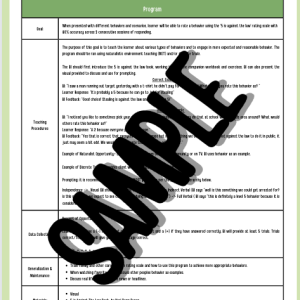 Behavior Rating Scale ABA Program- 5 is Against the Law Companion Resource